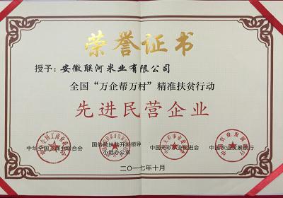 全國萬企幫萬村精準扶貧行動先進民營企業